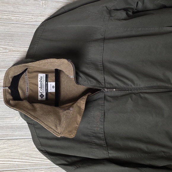 Columbia Olive Green Soft Shell Fleece LIned Winter Bomber Jacket Mens Size XXL - Picture 2 of 12